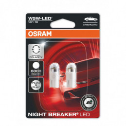 ➡ Osram 2825DWNBC-02B - Lámparas LED homologadas T10 W5W 12V 6000K 1W W2.1x9.5d (Blíster de 2 unidades)
