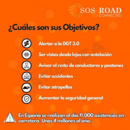 ➡ SOS ROAD Connected - Baliza V16 Geolocalizable DGT 3.0 NK Sos Road Conectada, Homologada y Obligatoria en 2026