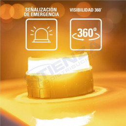 ➡ CONTACT - Baliza V16 de emergencia homologada por la DGT, Visibilidad 360º, Incluye 3 Pilas AA