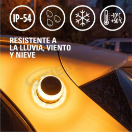➡ CONTACT - Baliza V16 de emergencia homologada por la DGT, Visibilidad 360º, Incluye 3 Pilas AA