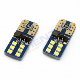 2 Bombillas led T10 w5w Can-bus Blanco 12 SMD