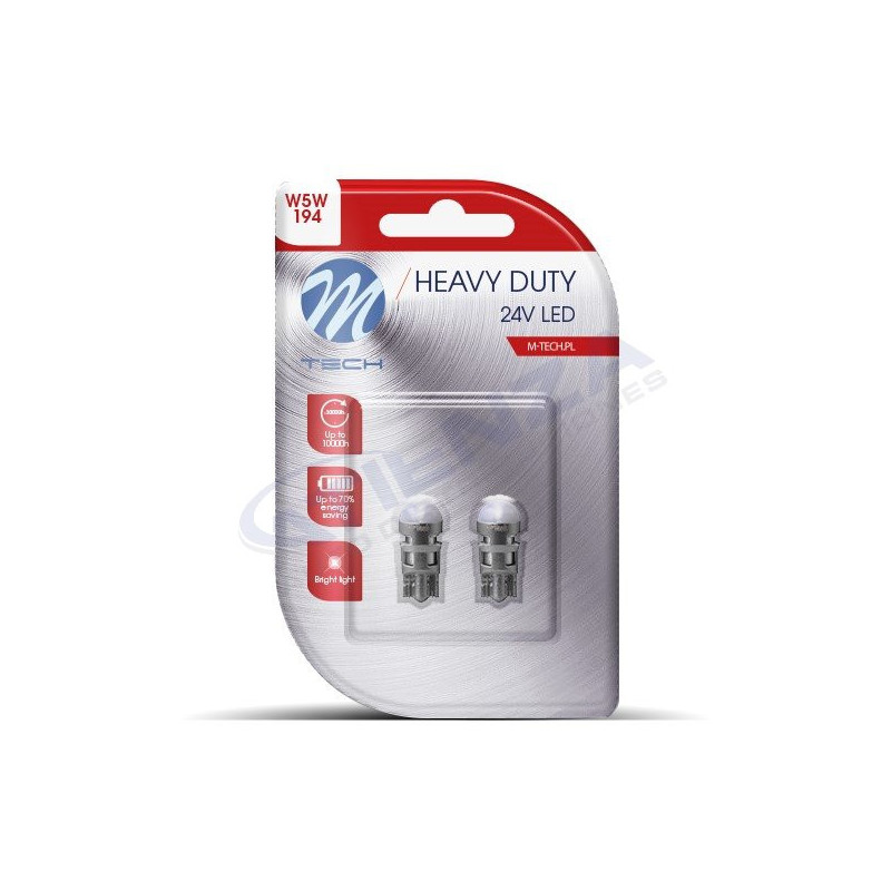 ➡ Pack de 2 bombillas W5W con 1xSMD3030 24V Luz Blanca