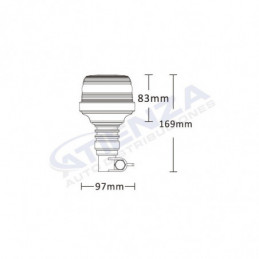 Lámpara LED Flash Ámbar Flexible 25W 12V-24V Homologada R65