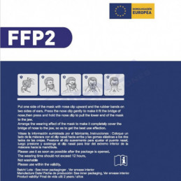 Mascarilla de protección FFP2 (EN149:2001+A1:2009), homologación europea CE