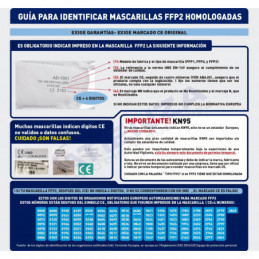 Mascarilla de protección FFP2 (EN149:2001+A1:2009), homologación europea CE