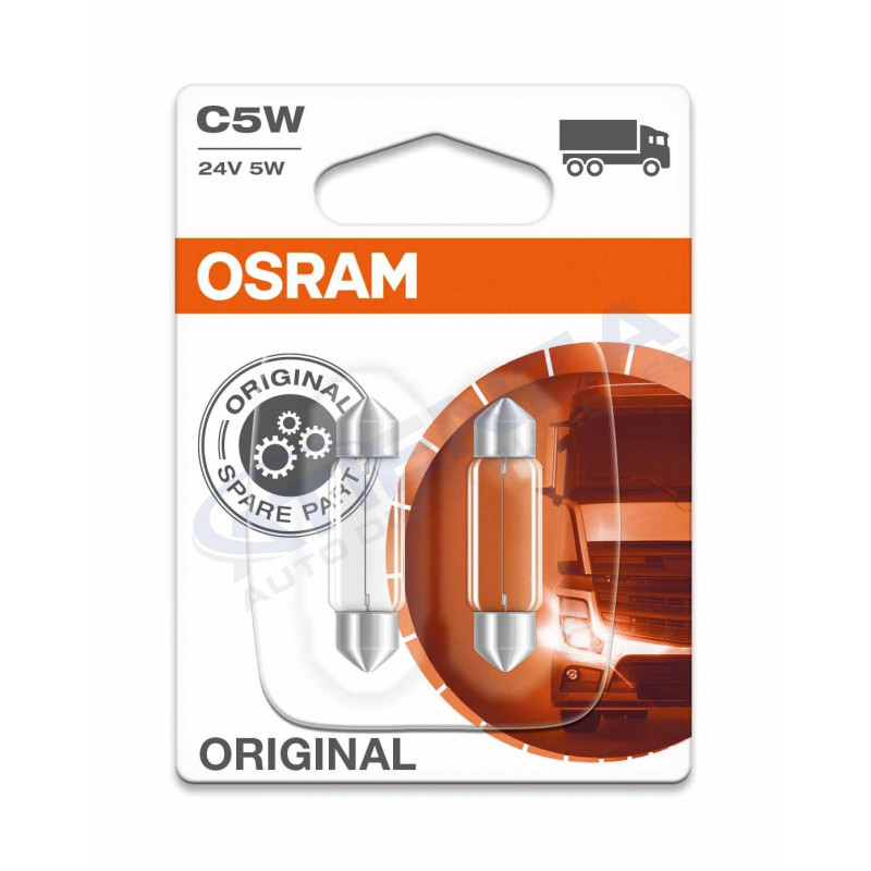 ➡ Lámpara halógena Osram 6423-02B SV8,5-8 24V 5W C5W ➡ Lámpara halógena Osram 6423-02B SV8,5-8 24V 5W C5W