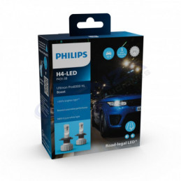 ➡ Philips LED H4 12V 18W Ultinon Pro6000 Boost, Luz Blanca 5800K +300%, Aprobadas para Uso en Carretera