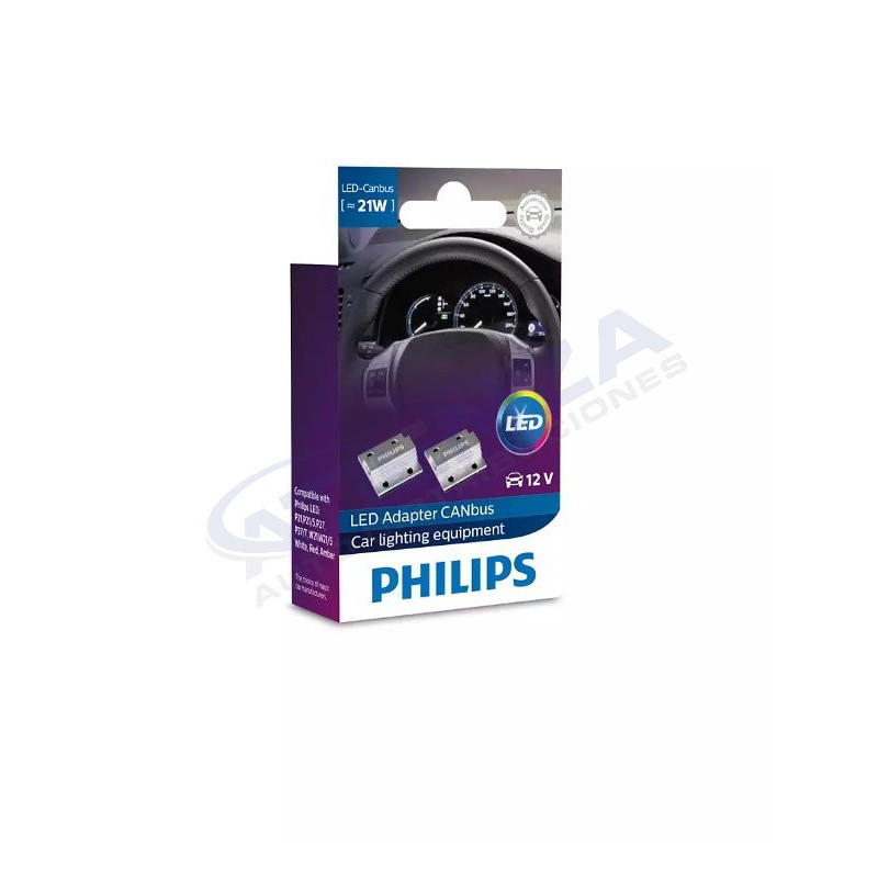 ➡ Philips 18957X2 - Adaptador LED CANbus 12V 21W, Pack de 2 Unidades