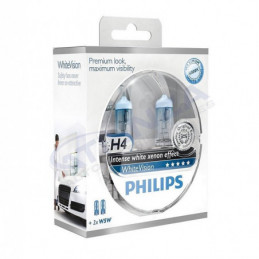 Philips - Estuche H4 WhiteVision 12V60/55W