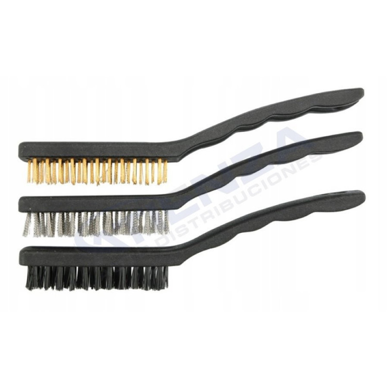 Kit de 3 cepillos (acero, cobre y nylon)