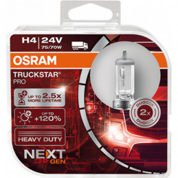 Potente rendimiento para vehículos pesados con OSRAM TRUCKSTAR PRO NextGen +120% P43t 24V 75/70W 💡