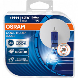 Potente iluminación para tu vehículo con OSRAM COOL BLUE BOOST - H11 12V 75W (Estuche DUO) 💡