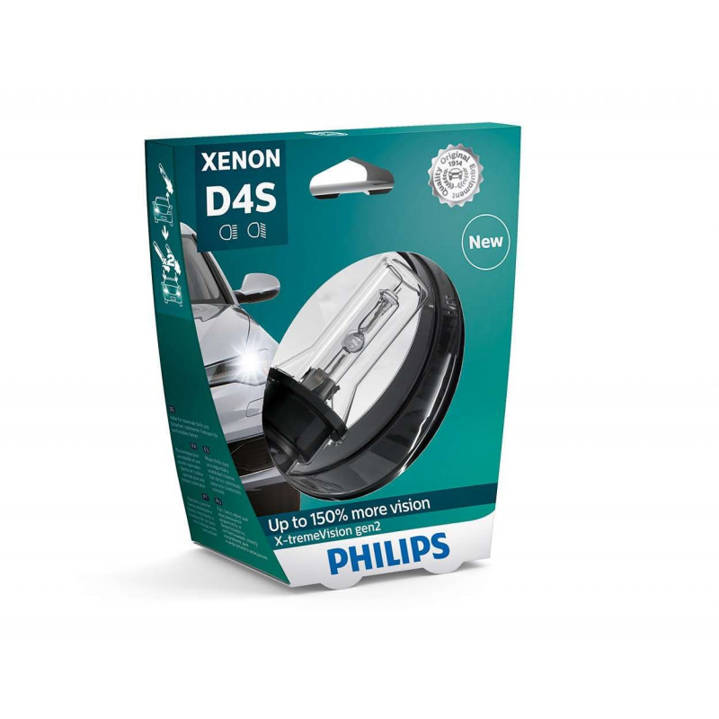 Potente bombilla de xenón Philips D4S X-tremeVision para una iluminación superior en carretera 🌟