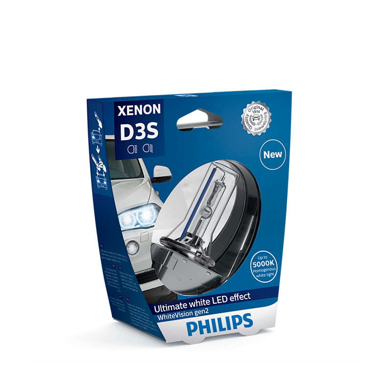 Lámpara de xenón Philips D3S WhiteVision 42V35W PK32d-5 S1 🌟
