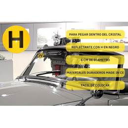 🚗🔖 Distintivo "H" de 60 mm para Vehículos Históricos – Adhesivo Interior para Parabrisas ✅