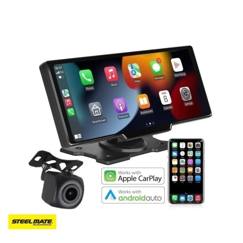 Pantalla Multimedia Universal Steel Mate CarPlay Android Auto